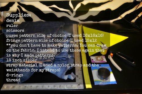 Aprenda a fazer essa bolsa triangular Denin com franjas