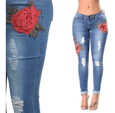 apliques com bordado floral