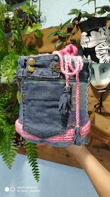  Artesanato com reciclagem - Bolsa de galão de água mineral