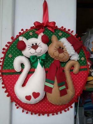 Decoração natalina de CDs