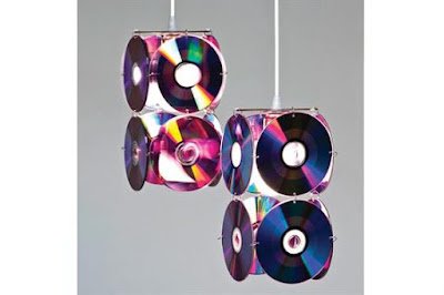 Decoração suspensa de CDs