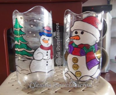 enfeites de Natal com garrafa PET