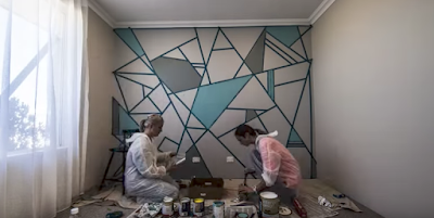 Pintura com uso de fita adesiva