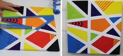 Pintura com uso de fita adesiva
