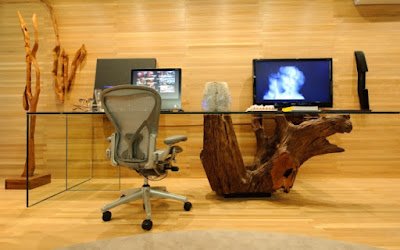 decoração utilizando troncos e galhos de árvores