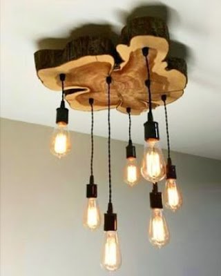 decoração utilizando troncos e galhos de árvores