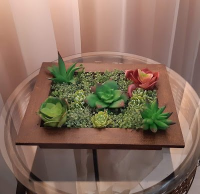 Decoração de suculentas em mesas