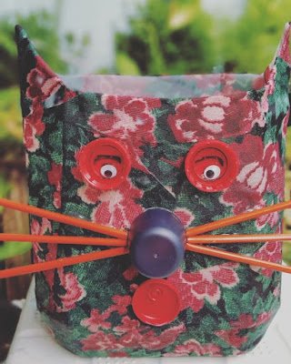 Artesanato feito com garrafa de amaciante