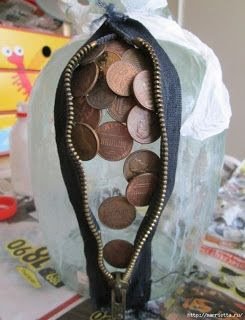 Como enfeitar garrafa com zíper