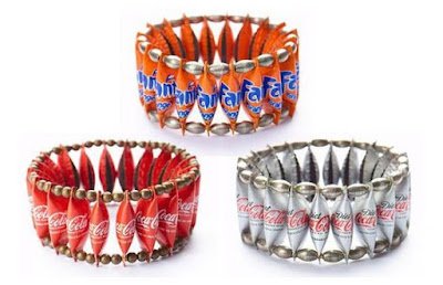 Ideias de Pulseiras e braceletes feitas com material reciclado