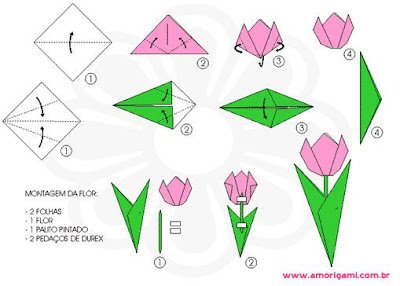 Como fazer tulipas com origami