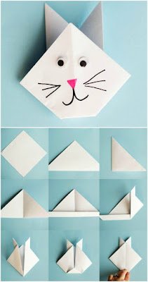 Como fazer gatinho com origami