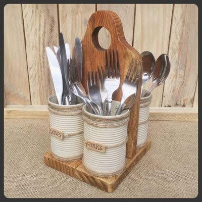 como fazer porta talheres com coisas que você tem em casa