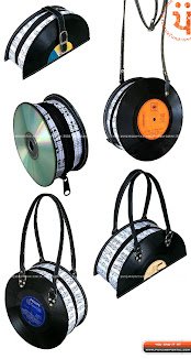 Bolsas De Disco de Vinil Acessórios de moda feito com reciclados