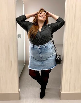 Como usar saia jeans no inverno