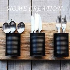 Porta talheres feito de lata