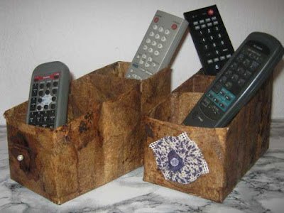 Porta trecos de caixa de leite