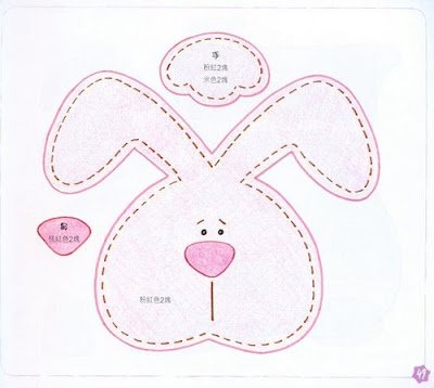 Moldes para fazer coelhos de feltro e tecido