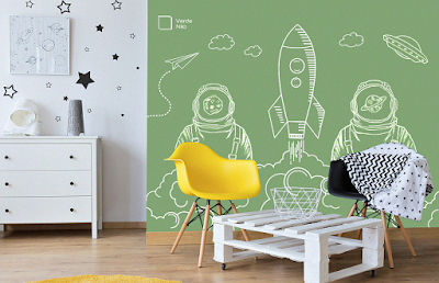 decoração com parede de lousa