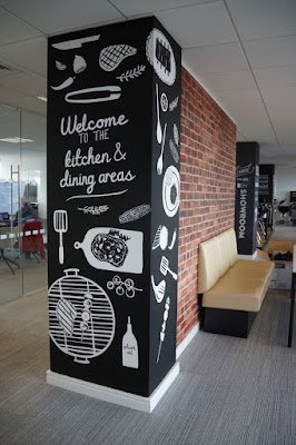 decoração com parede de lousa