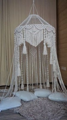 Decoração com macramê e crochê