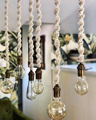 Decoração com macramê e crochê