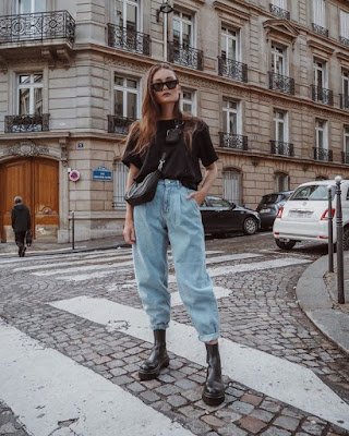 Look com Calça slouchy