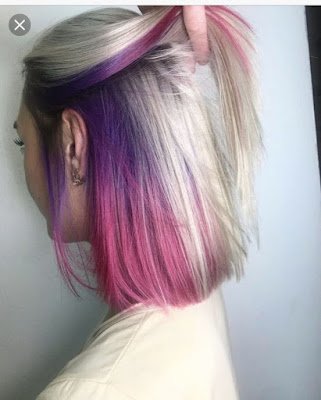 Destaques de cores "escondidas" nos cabelos podem ser usados por qualquer pessoa!