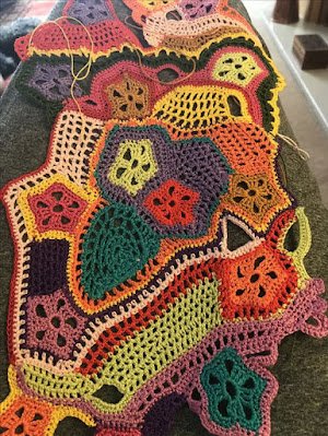 "Free Form" (forma livre), é a expressão em inglês e, geralmente, a maioria dos trabalhos que se vê em Free Form Crochet são feitos com vários motivos de crochet tecidos separadamente, posteriormente unidos de forma livre e arbitrária por meio de diferentes pontos de crochet em várias direções.
