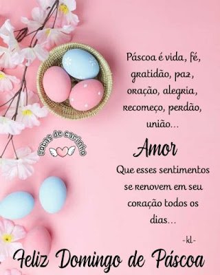 a Páscoa é uma data muito especial para as pessoas de fé, pois nos ensina sobre a esperança, a renovação e o amor. É um momento de reflexão, de gratidão e de celebração da vida e da ressurreição de Jesus Cristo, que nos mostrou o caminho da salvação e da felicidade eterna.