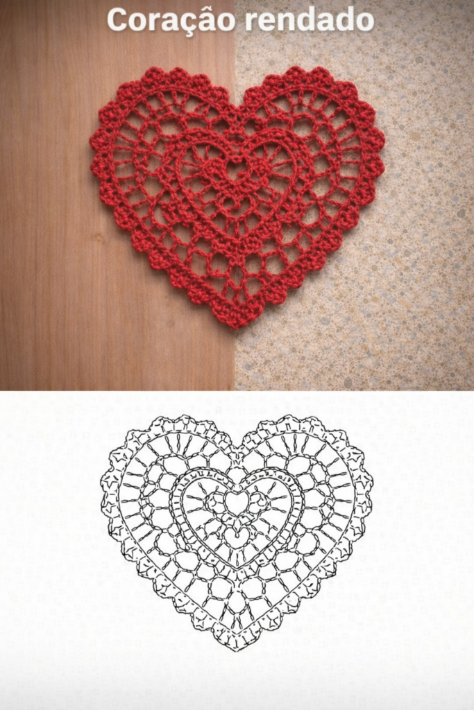 Coração em Crochê: Um Detalhe Delicado que Transforma Qualquer Peça