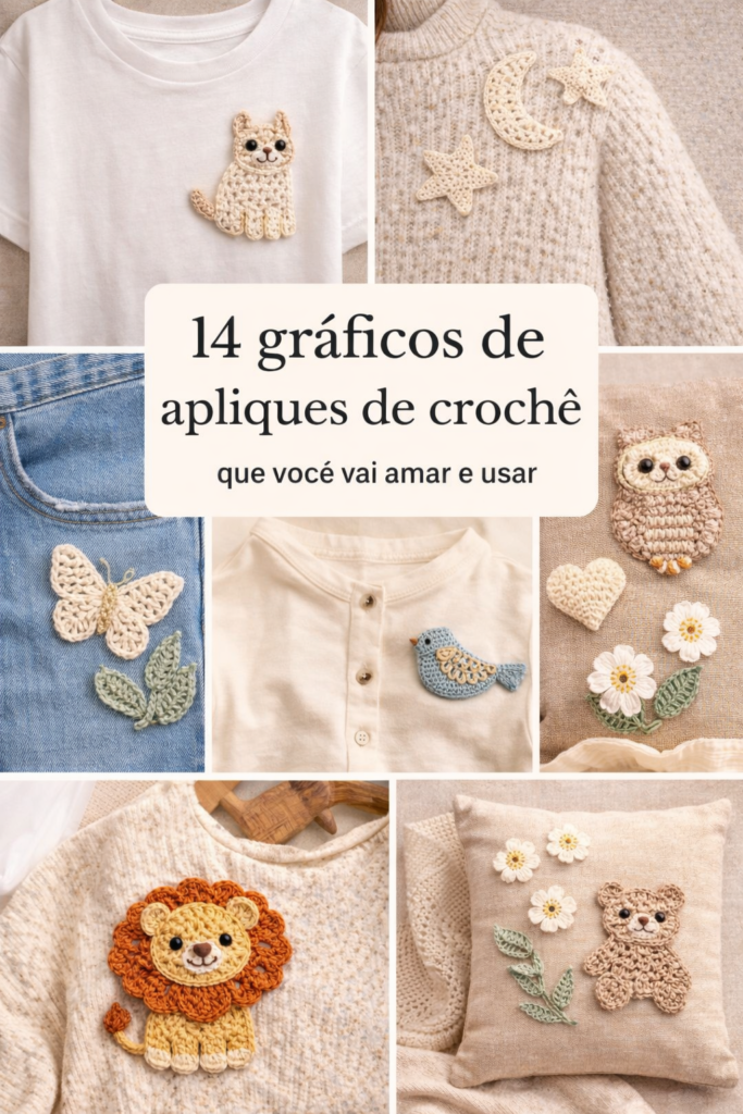 Inspiração para renovar peças básicas com um toque artesanal delicado. Ideal para customização de calças, jaquetas ou bolsas.